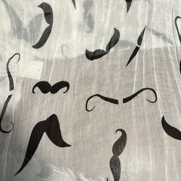 NWT extra long scarf with mustache pattern! Fun addition to an outfit! - Picture 4 of 5
